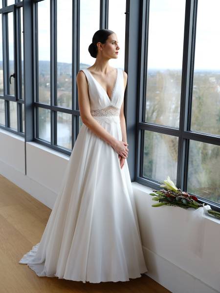 Adèle, une robe de mariée des Créations Bochet.